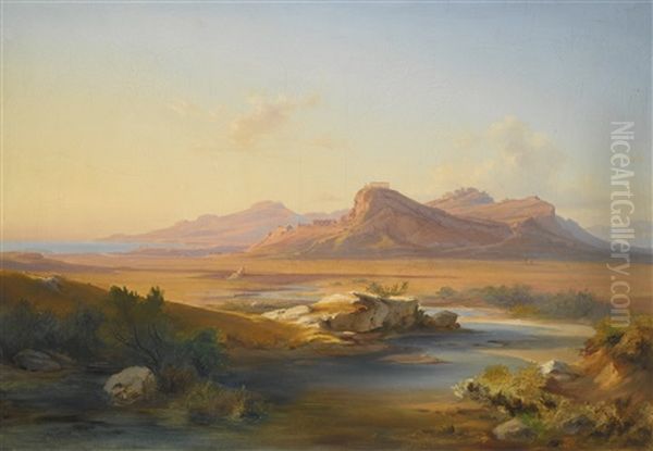 Coastal Landscape With Classical Ruins - view 1
