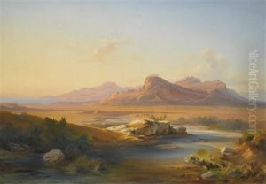 Coastal Landscape With Classical Ruins by Carl Rottmann