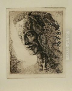 Mannerkopf-studie by Johann Michael Bossard