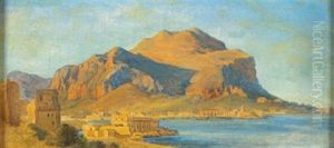 Blick In Die Bucht Von Palermo Mit Dem Monte Pellegrino by Carl Rottmann