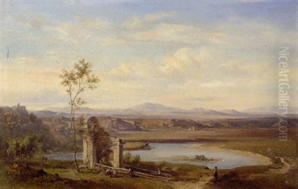 Blick Auf Dei Tiberschleife Acqua Acetosa In Der Nahe Von Rom - view 1