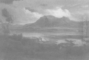 Landschaft Bei Korinth Im Abendsonnenlicht by Carl Rottmann