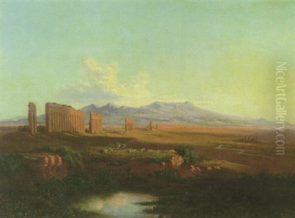 Campagna-landschaft Mit Romischer Wasserleitung - view 1