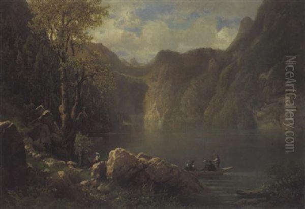 Der Konigssee Mit Blick Auf St. Bartholoma Und Die Watzmanngruppe - view 1
