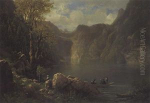 Der Konigssee Mit Blick Auf St. Bartholoma Und Die Watzmanngruppe