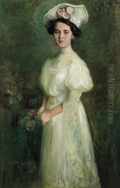 Bildnis Einer Jungen Frau Mit Rosen - view 1