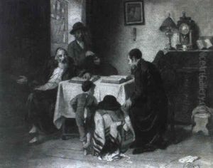 A Jewish Family In Study by Mozart Rottmann