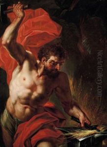 Vulcano Nella Fucina by Johann Franz Michael Rottmayr