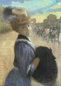 Elegante Et Caleche, Avenue Du Bois by Ernest Rouart