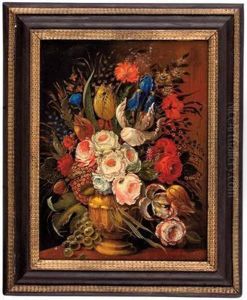 Blumenstillleben Mit Rosen Und Tulpen