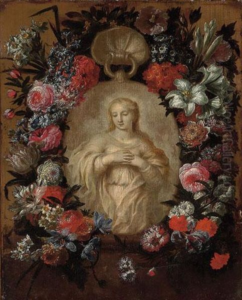 Virgen Con Guirnaldade Flores - view 1