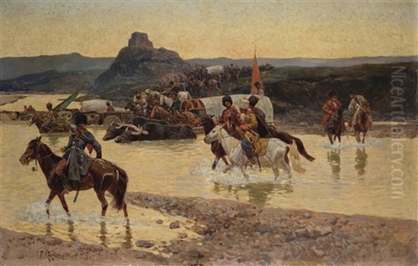 Circassians Fording A River - view 1