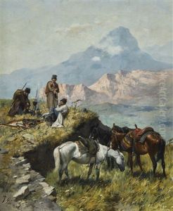 A Cossack Outpost by Franz Roubaud