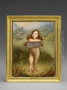 Putto Mit Schrifttafel. by Ernst Gotthilf Bosse