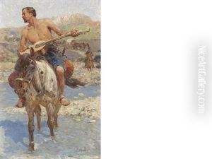 Mounted Musician by Franz Roubaud