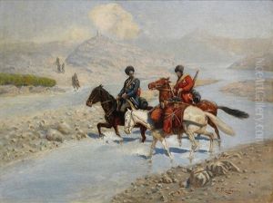 Two Horsemen by Franz Roubaud
