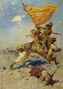 Tscherkessischer Reiter by Franz Roubaud