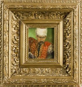 Portrait Eines Kosaken by Franz Roubaud