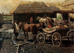 Poststation Im Kaukasus by Franz Roubaud