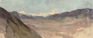 Rugged Landscape (study) by Franz Roubaud