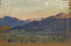 Red Mountains (study) by Franz Roubaud