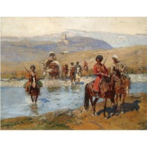 Roubaud_crossing The River by Franz Roubaud