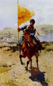 A Cossack by Franz Roubaud