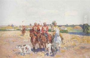 Cossacks Hawking by Franz Roubaud