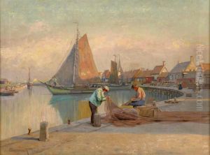 Der Hafen Von Albertsdorf Auf Der Insel Fehmarn.