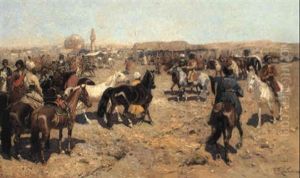 The Horse Market by Franz Roubaud