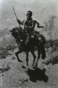 Kaukasischer Reitersoldat Im Gebirge Kaukasischer Reitersoldat Im Gebirge