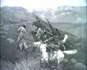 Tscherkessenreiter, Auf Wilder Jagd Im Gebirge Reitend by Franz Roubaud