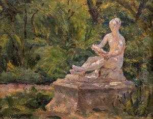 Statue Dans Un Parc De Tunis by Alexandre Roubtzoff
