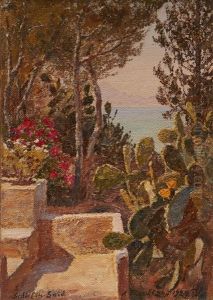 Sidi Bou Said Face Au Bou-kornine by Alexandre Roubtzoff