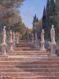 Le Jardin De Sculptures A Ben Negro, Bizerte by Alexandre Roubtzoff