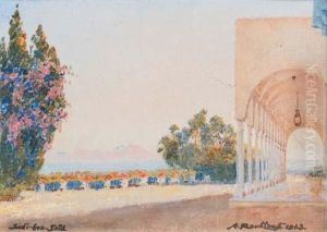 Jardin En Bord De Mer A Sidi Bou Said by Alexandre Roubtzoff