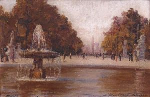 La Concorde Vue Des Tuileries, Paris by Alexandre Roubtzoff