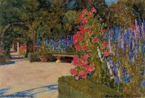 The Garden At Ben-negro, Bizerte (+ 2 Others; 3 Works) by Alexandre Roubtzoff