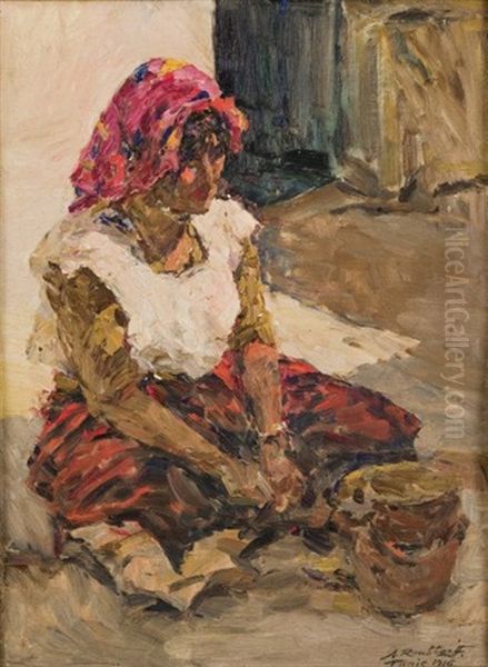 Femme Au Foulard Rose - view 1