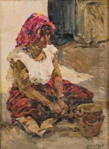 Femme Au Foulard Rose Femme Au Foulard Rose