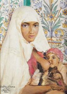Mere Et Son Enfant, Tunis by Alexandre Roubtzoff