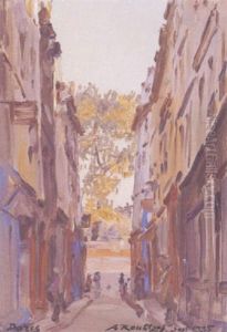 Rue Et Platane A Paris by Alexandre Roubtzoff