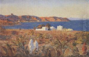 Sidi Bou Said, Vue De La Marsa. Tunisie by Alexandre Roubtzoff