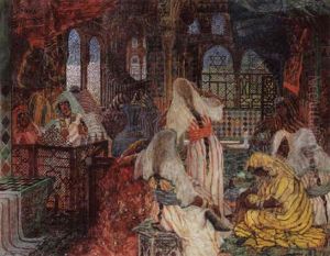 Figures In An Interior, Tunis by Alexandre Roubtzoff