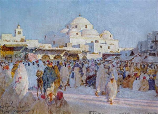 Place Bab-souika A Tunis Et La Mosquee Sidi Mahrez - view 1