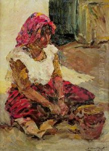 Bedouine Au Foulard Rose by Alexandre Roubtzoff