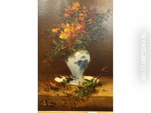 Bouquet De Fleurs Dans Un Vase En Porcelaine