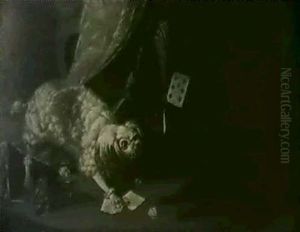 Deux Chiens Se Disputant Un Jeu De Cartes by Gabriel Rouette