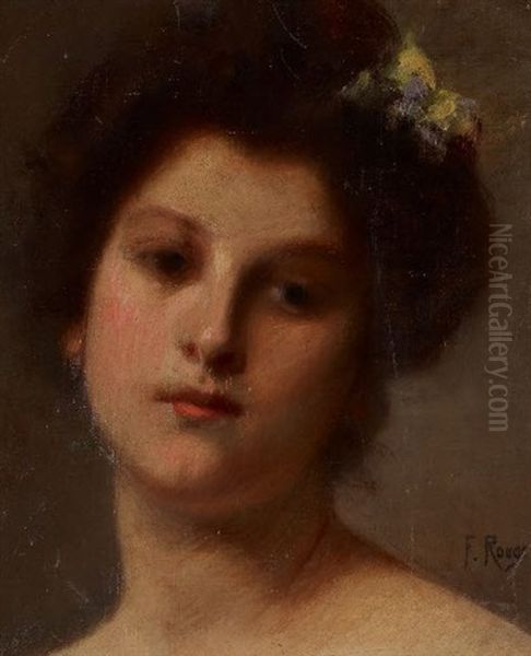 Jeune Femme, Une Fleur Jaune Dans Les Cheveux - view 1