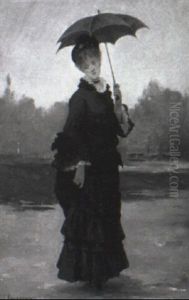 Elegante A L'ombrelle by Jules James Rougeron